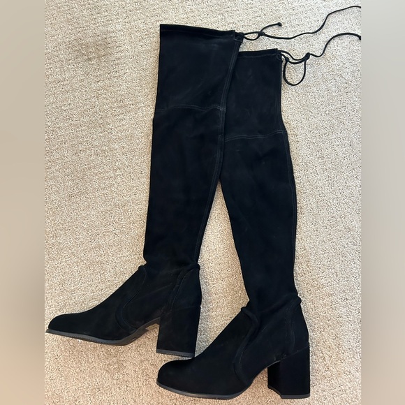 NEW Stuart Weitzman Lamd Over The Knee Suede Tie Boot - Picture 7 of 15